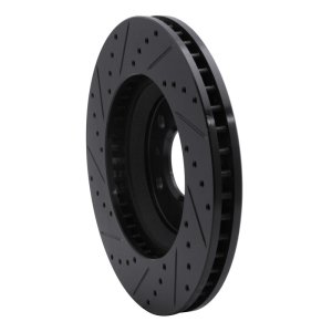 Buick Lucerne Brake Rotor (1) - Front Right - R1 Concepts - Drilled & Slotted - Black - `06-`16